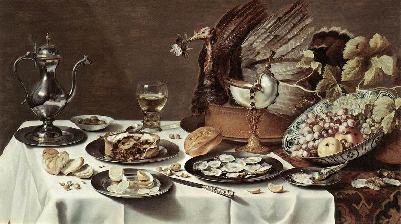 CLAESZ, Pieter Still-life with Turkey-Pie cg china oil painting image